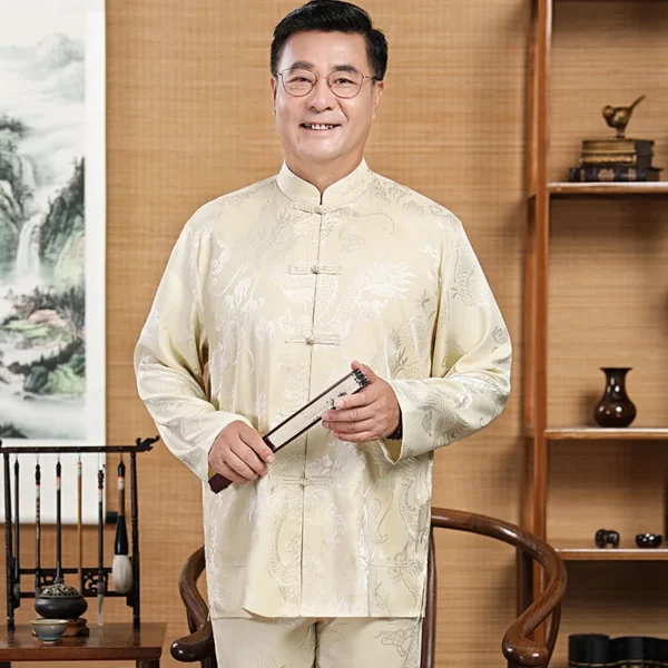 Men's Traditional Chinese Tang Suit Silk Set