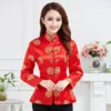 Women's Red Satin Tang Suit Jacket