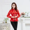 Women's Red Satin Tang Suit Jacket