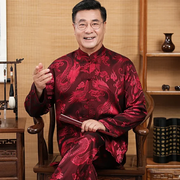 Men's Traditional Chinese Tang Suit Silk Set