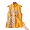 Women's Embroidered Tang Suit Sleeveless Vest
