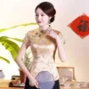Women's Dragon Tang Suit Satin Blouse